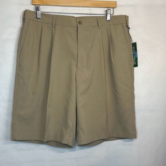 Pro Tour Ultimate Tech Short Coolplay Khaki Golf Shorts size 36 NEW - Picture 1 of 6
